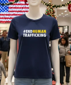 Endhuman Trafficking Hashtag T S   Navy T Shirt