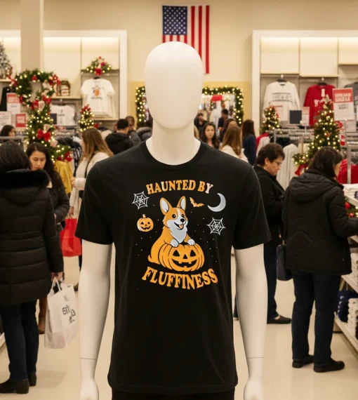 Haunted By Fluffiness Halloween T S   Black T Shirt