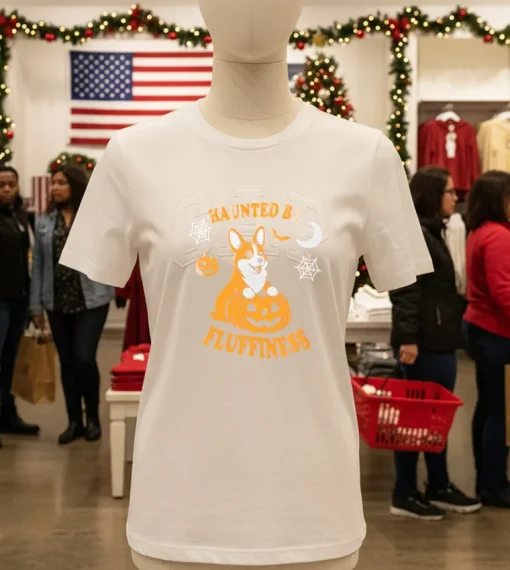 Haunted By Fluffiness Halloween T S   White T Shirt