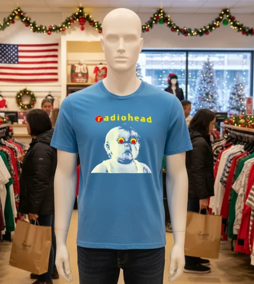 Radiohead Pablo Honey Tour T S   Blue T Shirt