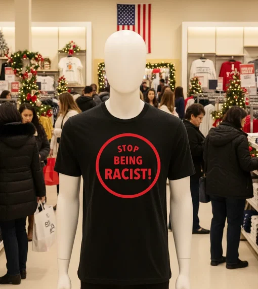 Stop Being Racist T S   Black T Shirt