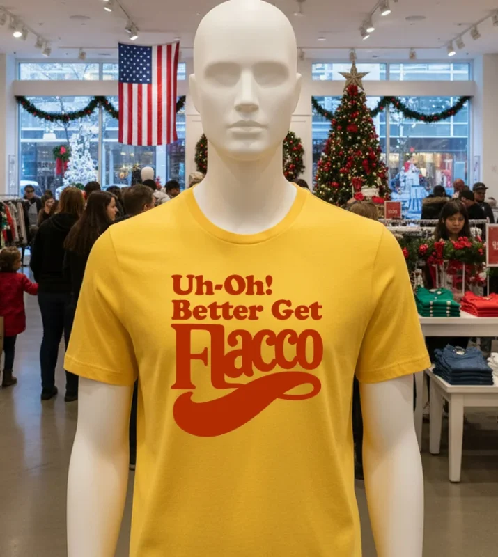 Uh Oh Better Get Flacco Text Design T S   Yellow T Shirt