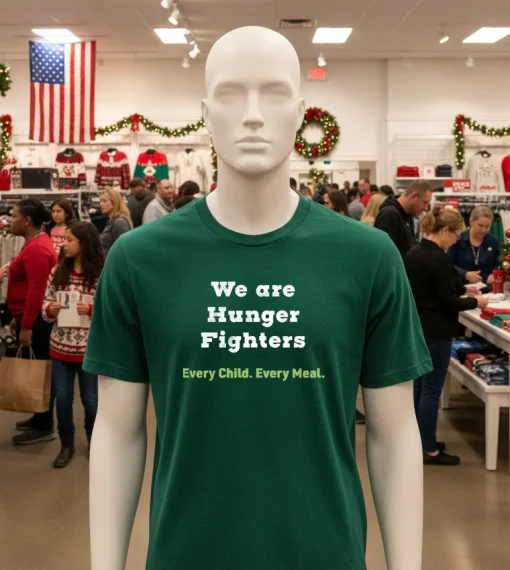 We Are Hunger Fighters Every Child Every Meal T S   Green T Shirt