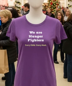 We Are Hunger Fighters Every Child Every Meal T S   Purple T Shirt