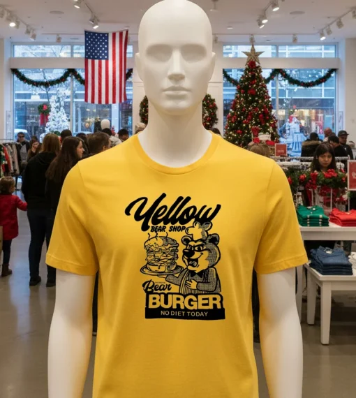 Yellow Bear Shop Bear Burger No Diet Today T S   Yellow T Shirt