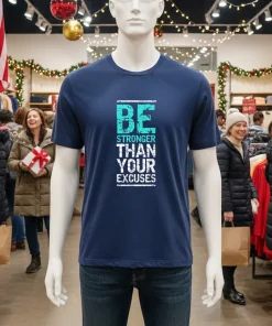 Be Stronger Than Your Excuses T S   Navy T Shirt