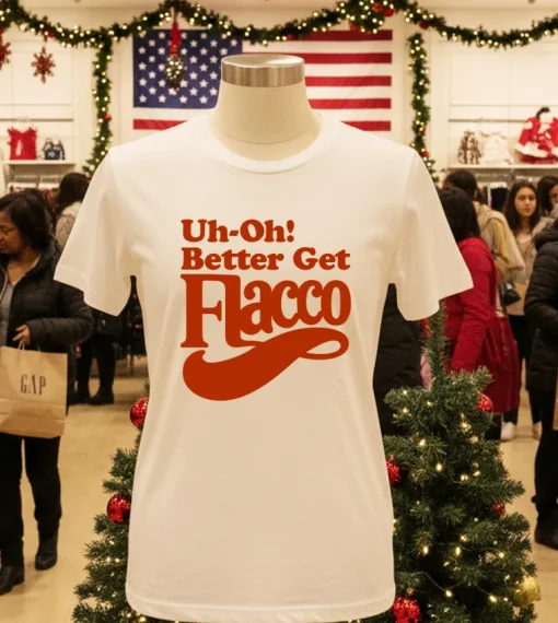 Uh Oh Better Get Flacco Text Design T S   White T Shirt