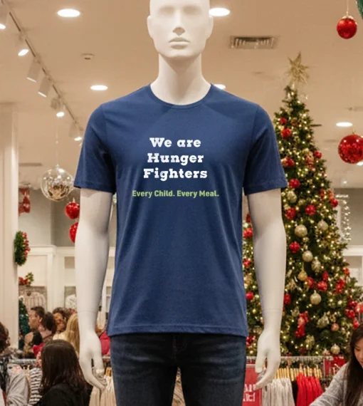 We Are Hunger Fighters Every Child Every Meal T S   Navy T Shirt